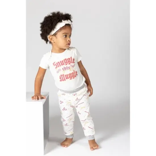 Harry Potter Baby Girls Bodysuit Pants and Headband 3 Piece Outfit Set Newborn to Infant image {1}
