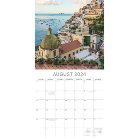 The Gifted Stationery 2024 Square Wall Calendar, Italy, 16-Month Passport Collection Theme with 180 Reminder Stickers (12x12 In) image {2}
