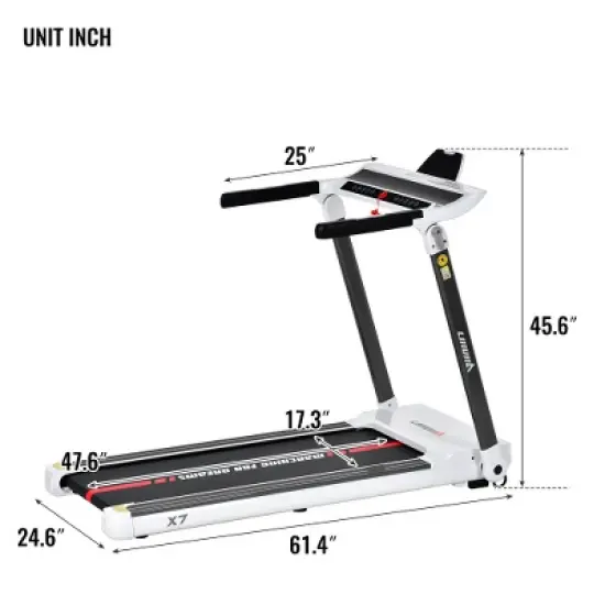 FIONECA Foldable Compact Treadmill with 3.5HP Motor, Bluetooth & App Control, 330 LB Capacity image {3}