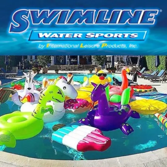 Swimline 36 Inch Inflatable Wild Water All Weather Racing Style Swimming Pool, Lake, River, or Ocean Lounger Tube Float for Kids and Adults image {4}