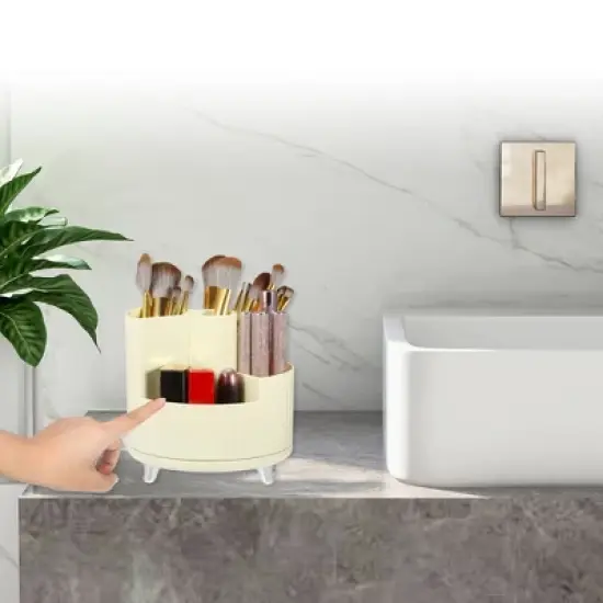 Unique Bargains Home Office Bathroom Rotating 360-Degree Rotatable Makeup Organizer 1 Pc image {4}