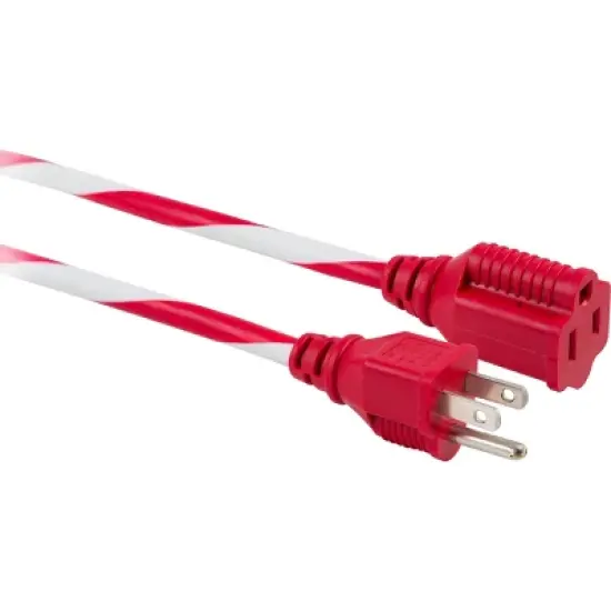 Philips 25' 1-Outlet Grounded Extension Cord Outdoor Candy Cane image {3}