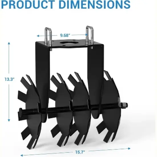 Acekool Heavy Duty ATV/UTV Disc Harrow, Pull Behind Tiller with 2" Hitch, Adjustable Height & Angle, for Soil Prep, Pasture & Garden image {1}