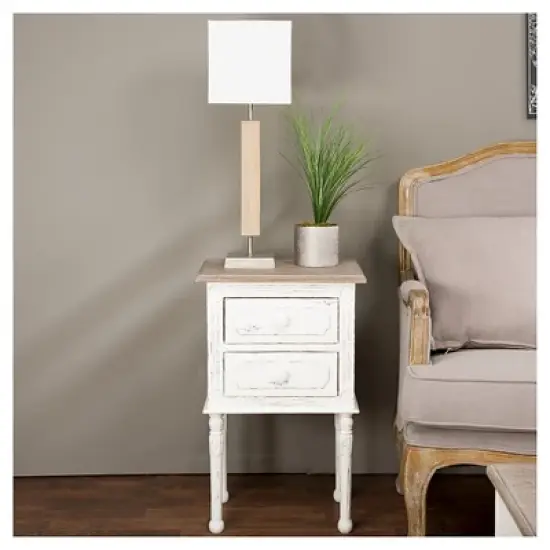 Nightstand White - Baxton Studio image {2}