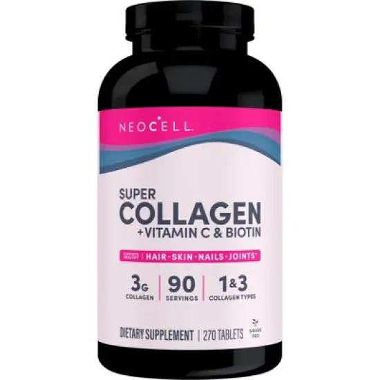 NeoCell Super Collagen + Vitamin C & Biotin for healthy hair, beautiful skin, and nail support- Dietary Supplement, 270 Tablets image {3}