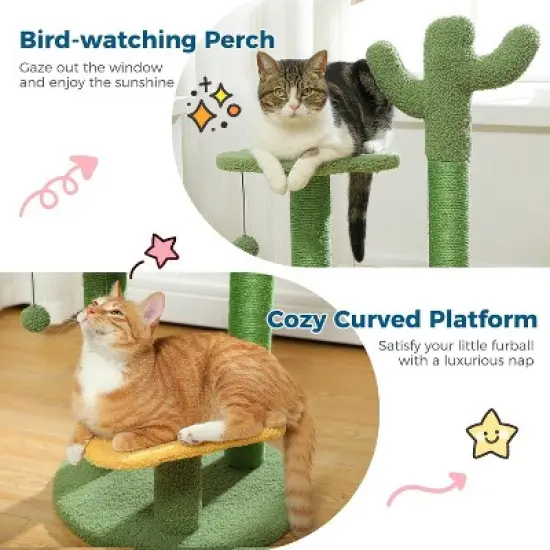Multi-Level Indoor Cat Tree with Perch & Ball & Scratching Posts image {5}