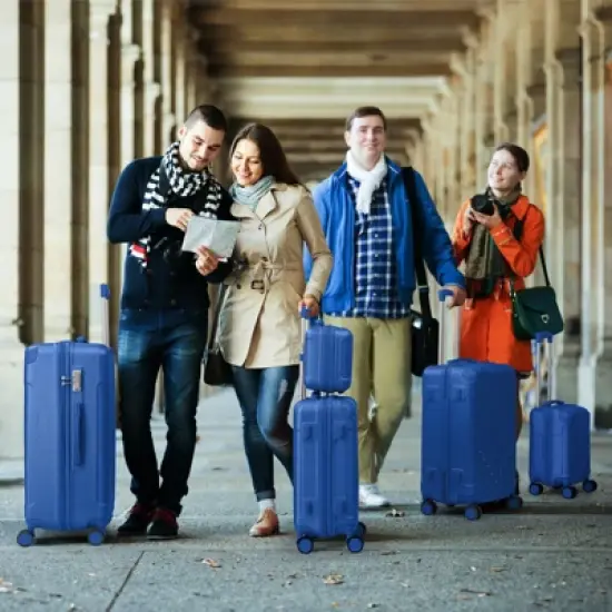 Karl Home 5 Piece Set ABS Trolley Cases Iron Trolley Rod Green image {5}