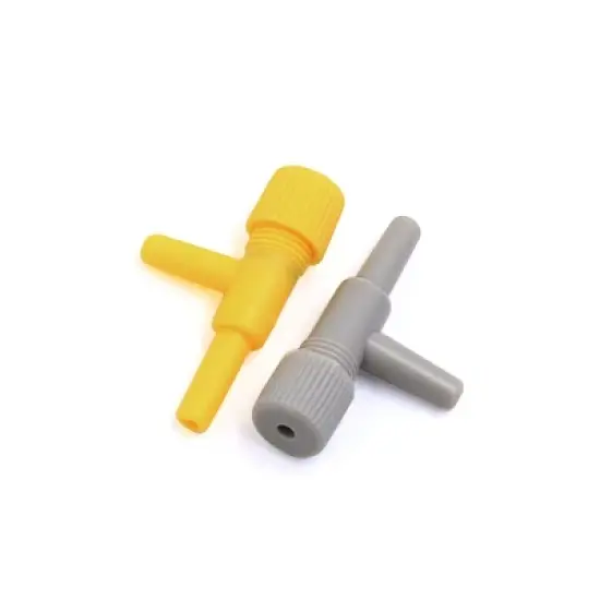 Unique Bargains 2 Way Air Control Valves for Aquarium Fish Tank Yellow Gray 20 Pcs image {1}
