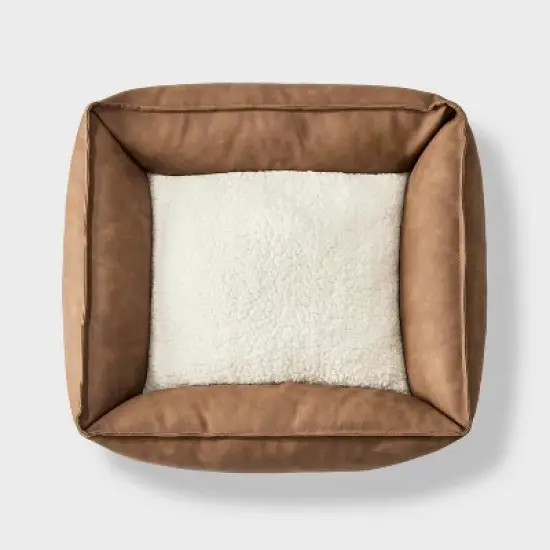 Cuddler Faux Leather Bolster Dog Bed - Boots & Barkley&trade; image {1}