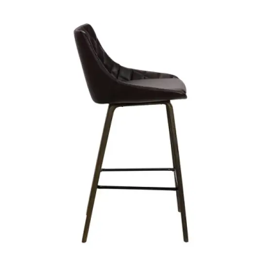 26" Dani Swivel Barstool Brown - Armen Living image {2}