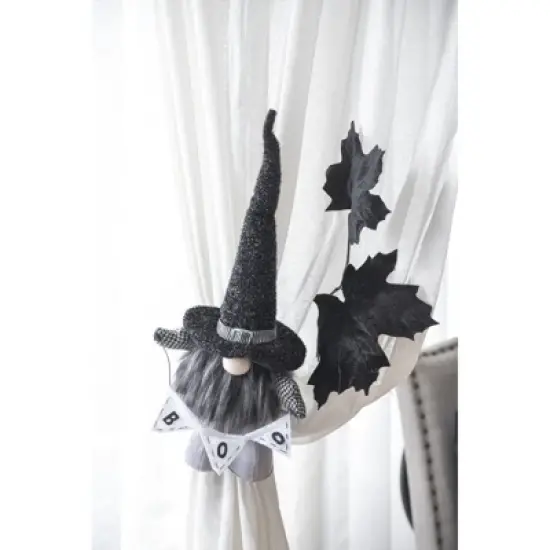 Yukimo 6.3x4.3x16" Fabric Standing Orange Gnome W/Black Gnome & Holding Banner, for Halloween Decor image {8}