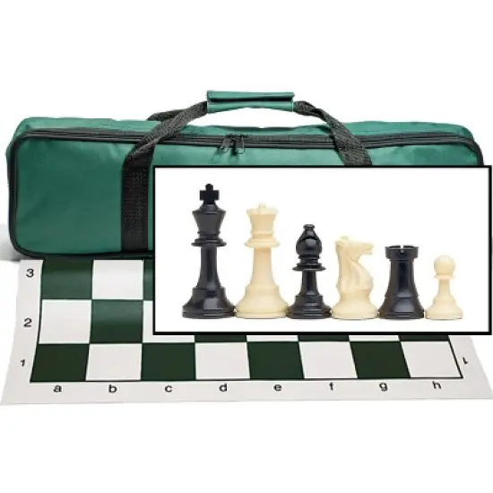 Complete Tournament Chess Set &ndash; Plastic Chess Pieces with Roll-up Chess Board and Travel Canvas Bag image {10}