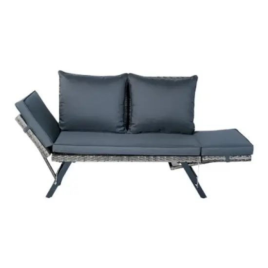 Whisen Wicker Patio Foldable Bench image {5}