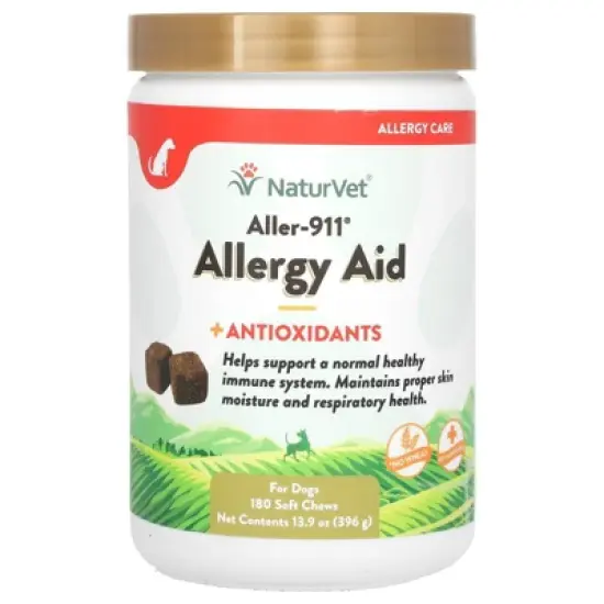 NaturVet Aller-911, Allergy Aid + Antioxidants, For Dogs, 180 Soft Chews, 13.9 oz (396 g) image {4}