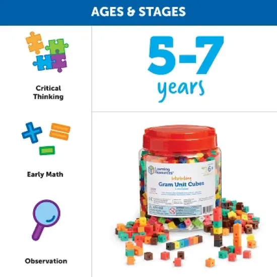 Learning Resources Gram Unit Cubes, Set of 1000, Ages 6+ image {3}