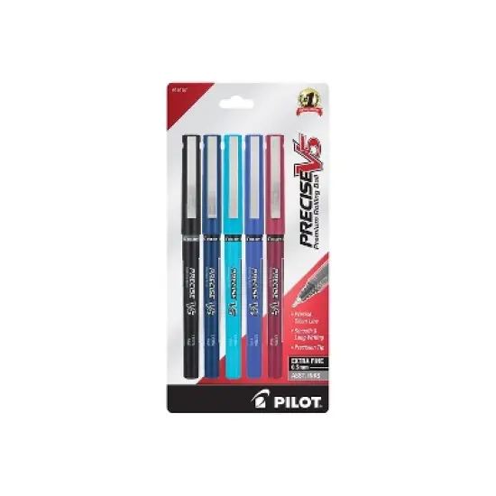 Pilot Precise V5 Rollerball Pen Extra Fine Point 0.5mm Assorted Ink 5/Pack (PV5C5004) image {2}