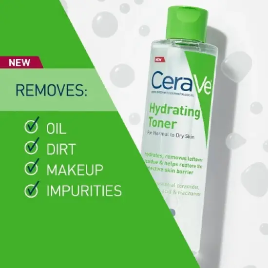 CeraVe Hydrating Toner for Face, Alcohol Free Facial Toner for Normal to Dry Skin - 6.8 fl oz image {4}