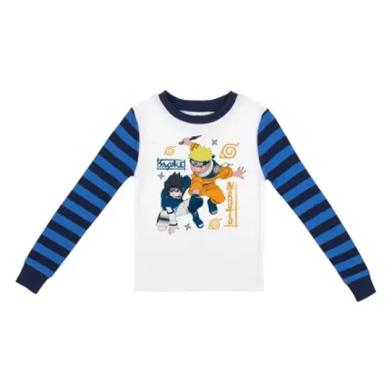 Naruto Classic Characters Youth Blue Striped Long Sleeve Pajama Set image {1}
