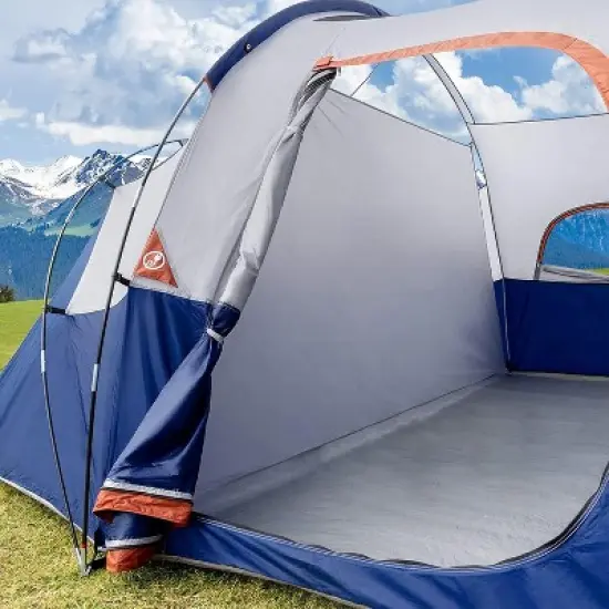 Cesicia 16 FT Blue 9 Person Camping Tent with Top Rainfly and 4 Large Mesh Windows image {3}