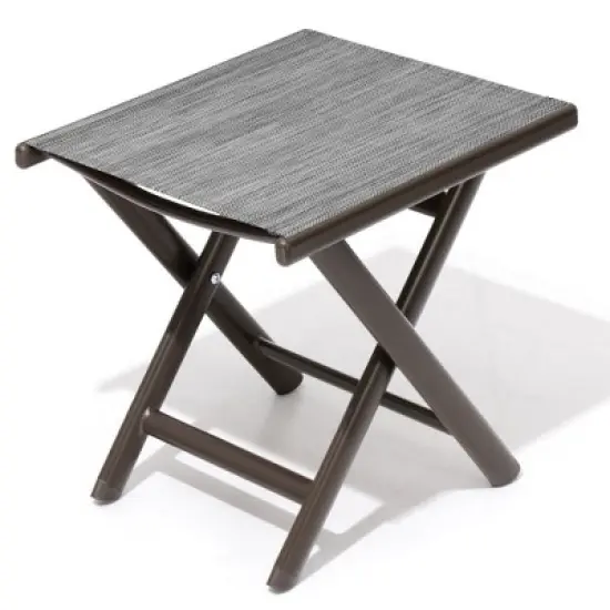 Crestlive Products Outdoor Side Table, Aluminum Outdoor End Table, Outdoor Folding Side Table with Textilene, Small Patio Coffee Table image {10}