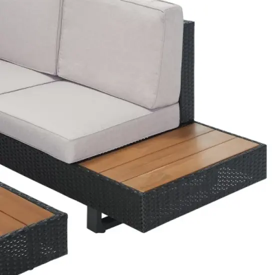 Allison Corner Living Set - Indoor/Outdoor - PAT7733 - Grey/Light Grey - Safavieh image {7}