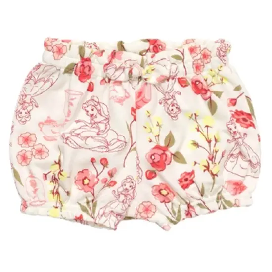 Disney Princess The Little Mermaid Ariel Belle Tiana Baby Girls Bodysuit Shorts and Headband 3 Piece Outfit Set Newborn to Infant image {2}