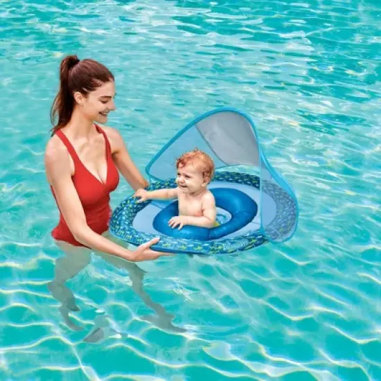 Swimways Sun Canopy Spring Float with Hyper-Flate Valve - Shark image {1}