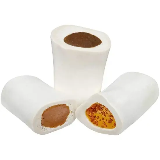 Pawstruck Filled Dog Bones Variety Pack - Made in USA Stuffed 3 to 6" Femur Dog Chews, American Made - 3 Flavors image {8}