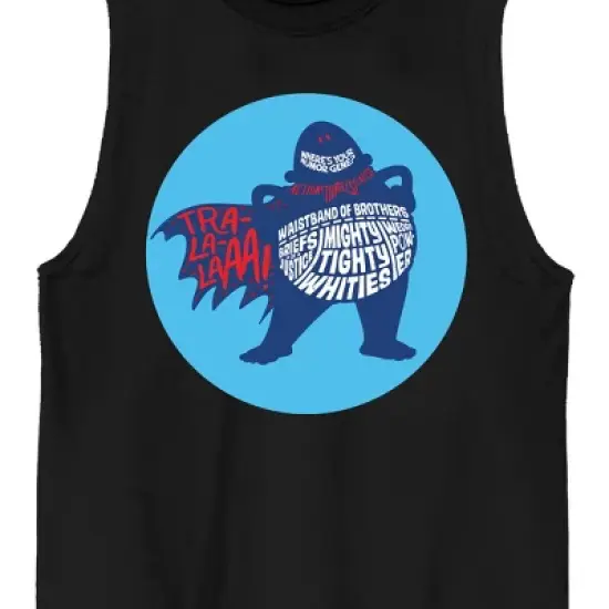 Captain Underpants Mighty Tighty Whities Crew Neck Sleeveless Black Men's Tank Top image {1}