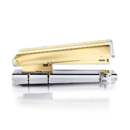 RUSSELL + HAZEL Acrylic Stapler Gold: Gold Desk Accessories, Office Supplies, Non-Powered Desk Tools image {5}