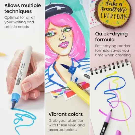 Arteza Ultimate Permanent Marker Set, Assorted Nibs - 80 Pack image {4}