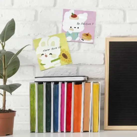 Wrapables Cute and Funny Animal Sticky Notes, Adhesive Memo Notepads for Home, Office, Work, Bunny and Kitty 4pc image {3}