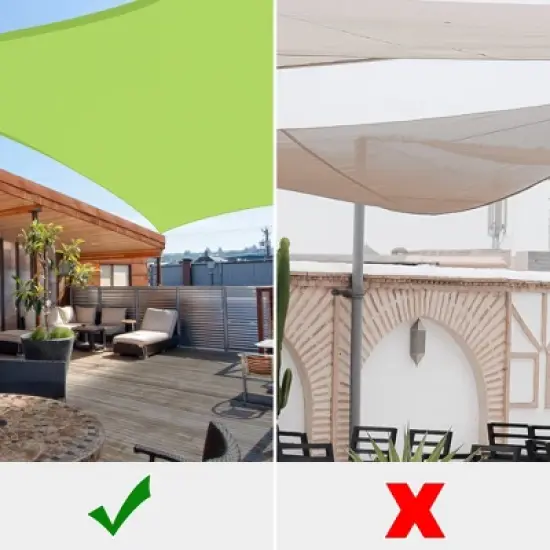 Yescom 12x12 Ft 97% UV Block Square Sun Shade Sail HDPE Canopy Patio Garden Pool Yard Green image {4}
