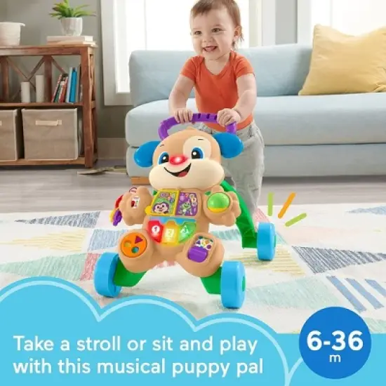 Fisher Price - Laugh, Learn, Grow & Play Baby Walker and Musical Learning Toy with Smart Stages Educational Content, Learn with Puppy​ image {2}