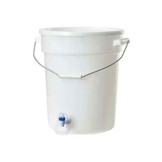 Winco Round Beverage Dispenser, 6 Gallon, White Plastic image {5}