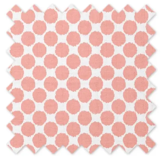 Bacati - Ikat Coral Dots Muslin 100 percent Cotton Universal Baby US Standard Crib or Toddler Bed Fitted Sheet image {4}