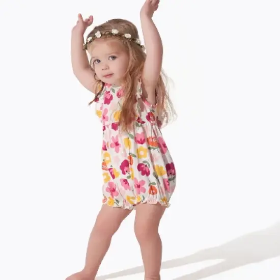 Onesies Brand Girls' 3-Pack Short Sleeve Rompers image {3}