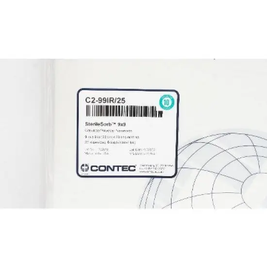 Contec SterileSorb Wipes 9" x 9" 25 Ct, CASE OF 60 image {3}