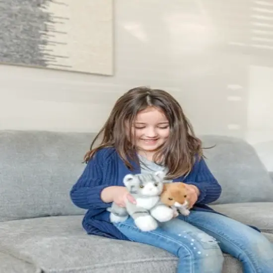 Bearington Collection Lil' Socks Small Plush Stuffed Animal Gray Striped Tabby Cat, 8" image {3}