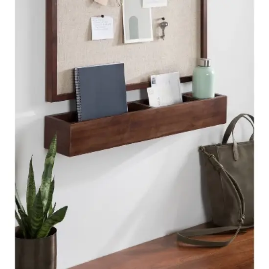 26" x 4" Hutton Wall Pocket Shelf Walnut Brown - Kate & Laurel All Things Decor image {7}