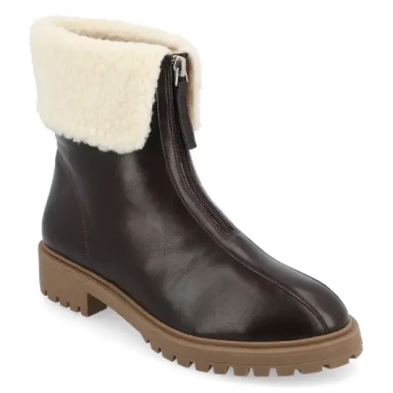 Journee Collection Womens Fynn Almond Toe Block Heel Ankle Booties image {10}