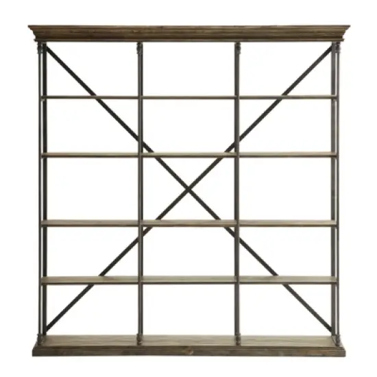 86.5" Corbett Large Bookcase Brown - Treasure Trove Accents image {1}