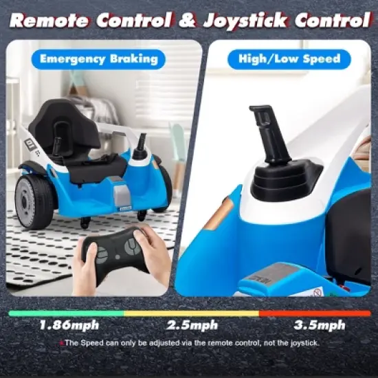 JOYRACER 24V Ride-On Bumper Car w/ Remote, 2&times;100W for Kids Ages 3&ndash;10, 3 Speeds, 360&deg; Spin, High/Low Speed, EVA Tires, Horn/Bluetooth/Music/MP3 image {5}