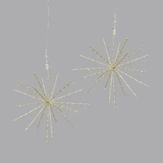 2pc 12" LED Twinkling Starburst Christmas Novelty Sculpture Light White with Gold Wire - Wondershop&trade; image {2}
