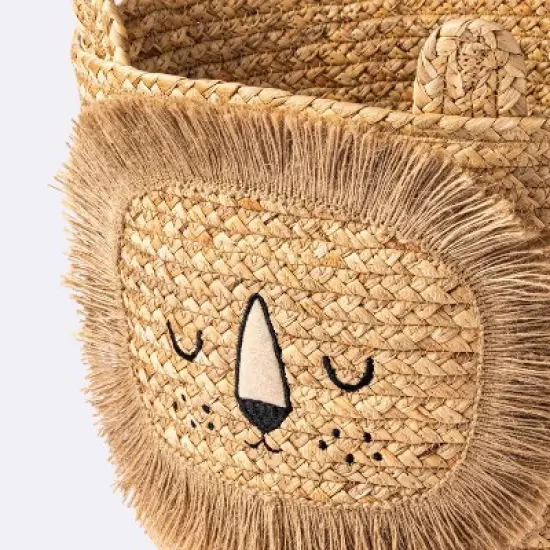 Braided Water Hyacinth Medium Round Storage Basket - Lion - Cloud Island&trade; image {2}