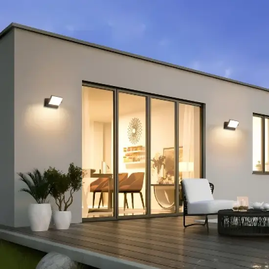 C Cattleya Black Aluminum LED Indoor Outdoor Wall Light with Rotatable Light Direction image {3}