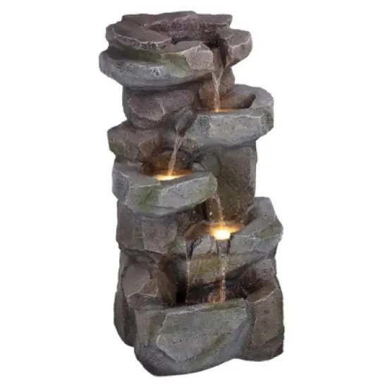 Design Toscano Rocky Peak Cascading Waterfall Garden Fountain image {6}