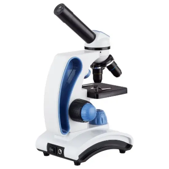 Portable Dual LED Student Microscope with Prepared and Blank Slides and Microscope Book - AmScope image {2}