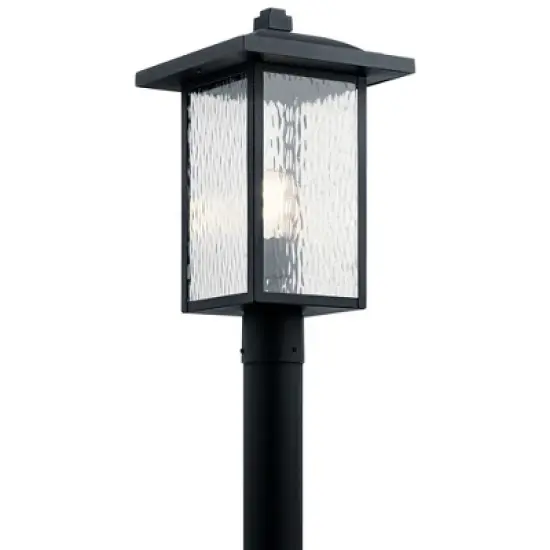 Capanna 18.25 inch 1 Light Post Light with Clear Water Glass in Textured Black image {3}
