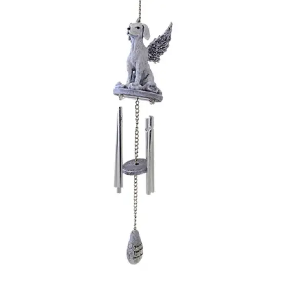 Roman 15.5 Inch Dog Memorial Windchime Bereavement , Angel Wings Pawprints Heart (1PC) image {3}